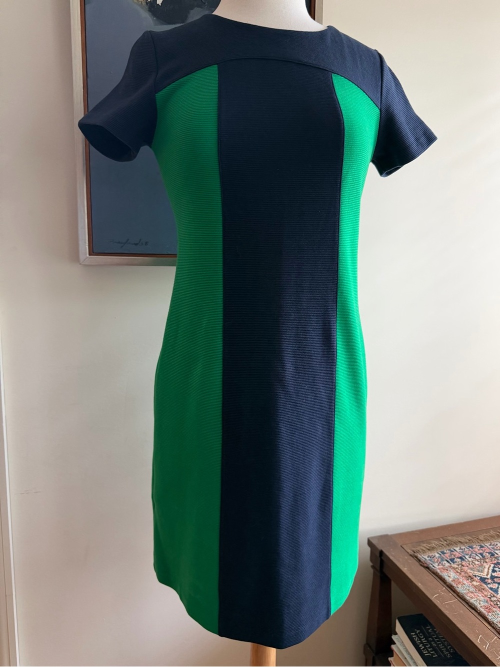 Boden Two-Tone Green and Navy Sheath Dress (Women’s 6R)